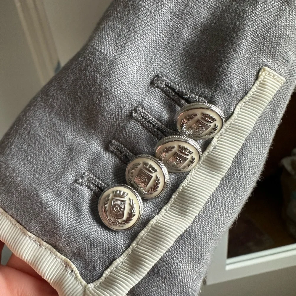 J Crew linen schoolboy jacket